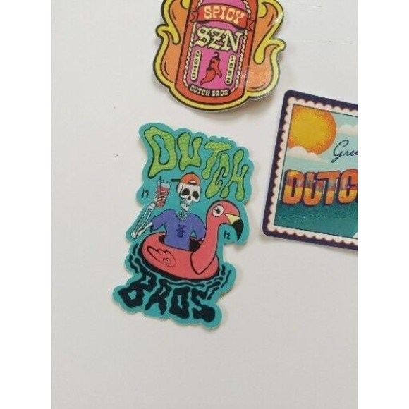 Dutch Bros Stickers Lot Of 5 From 2023, Dutch Dad Spicy Szn Skeleton Etc - Picture 2 of 6
